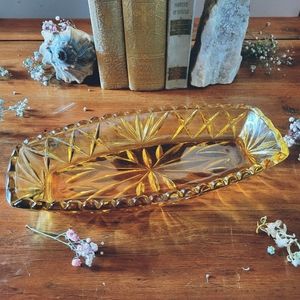 Vintage amber glass tray